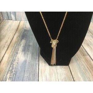 Gold Necklace With mixed Metal Tassel